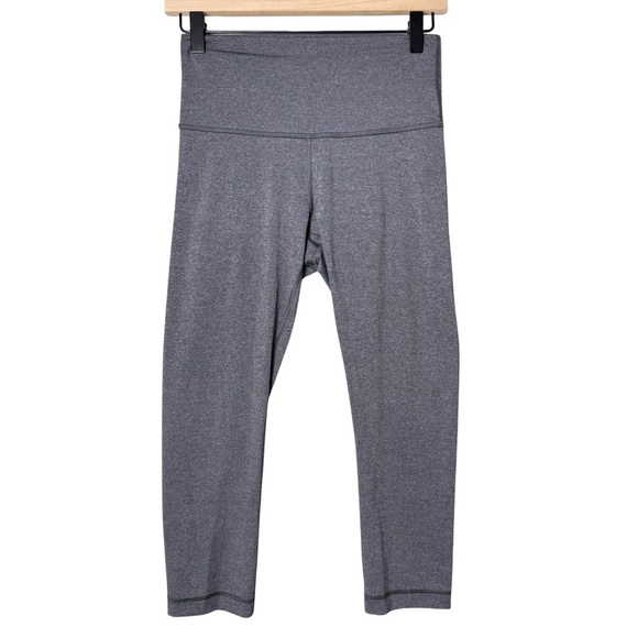 Lululemon Women’s Heathered Gray Cropped 21” Leggings Size 6 - Picture 1 of 8